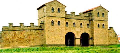 The reconstructed gate at the fort of Arbeia