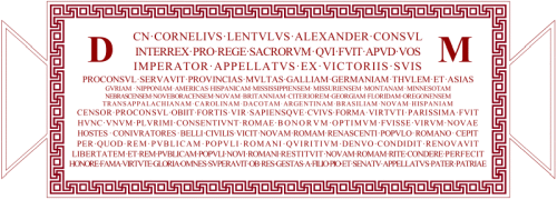 File:Tabula ansata cum versu Saturnino de Cn. Lentulo Alexandro - MINI - 180px.gif